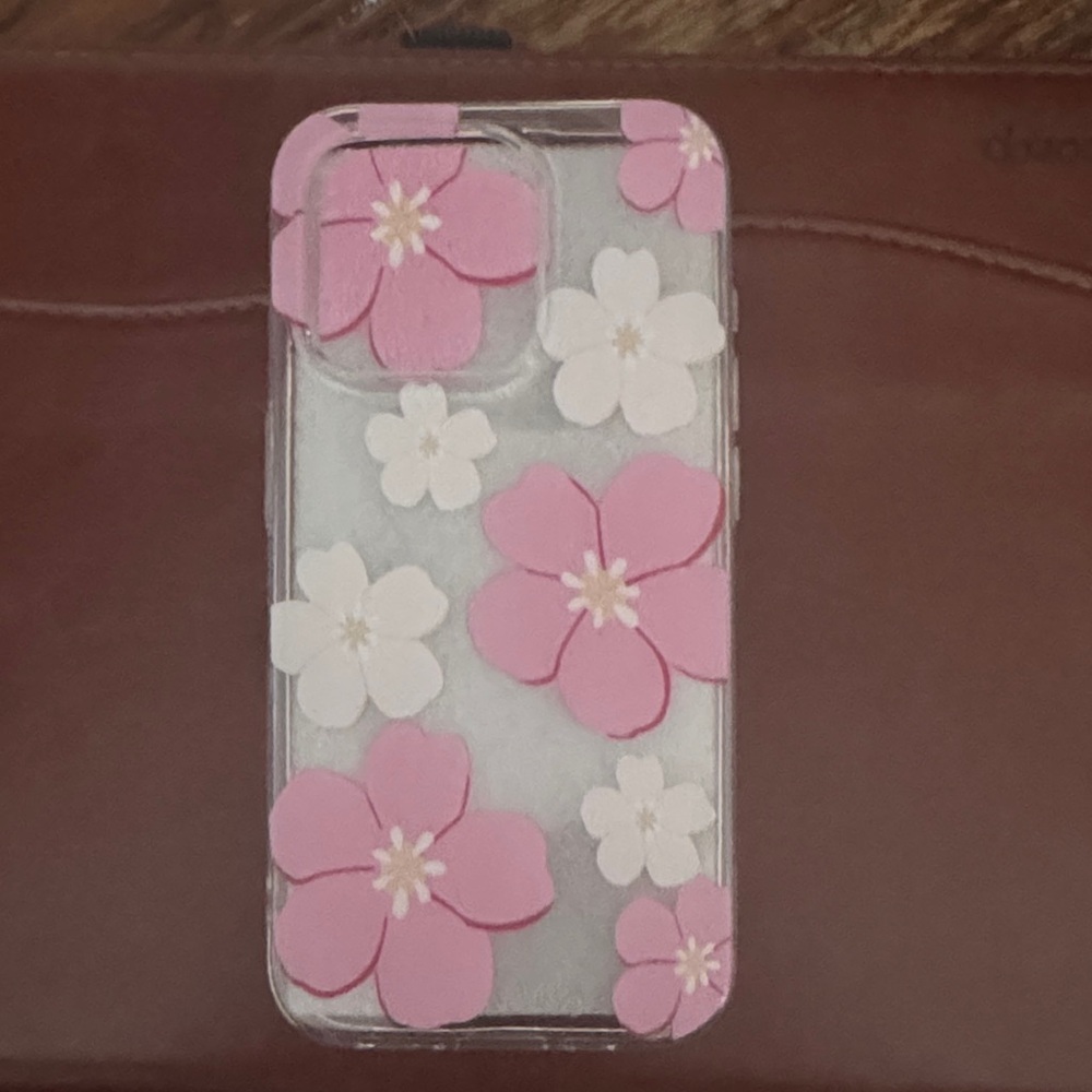 Apple 15 Pro Floral Pink and White Phone Case
